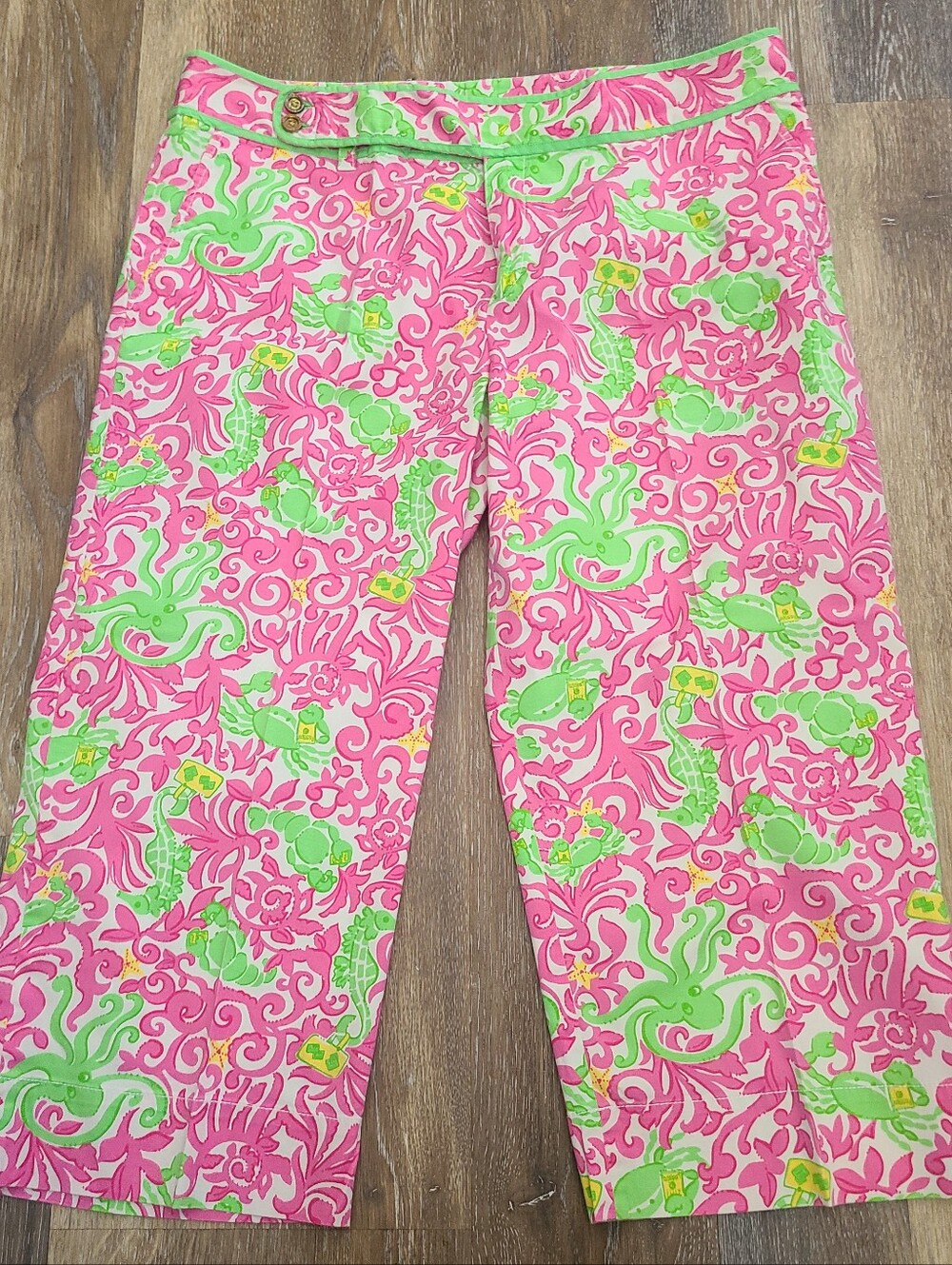 Lilly Pulitzer CALY Ocean Life Capri Pants Womens Size 14